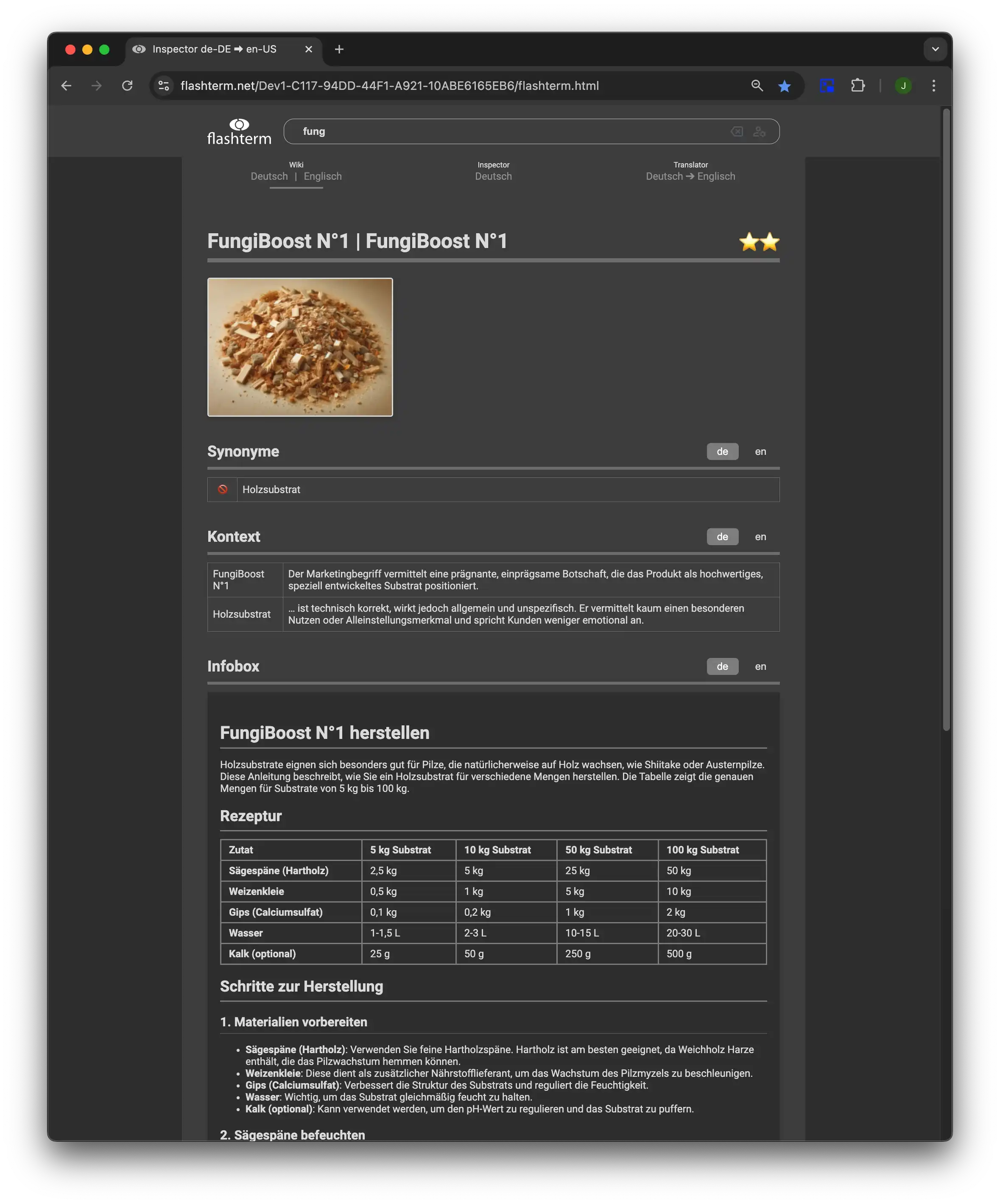 Wiki view for fast info access